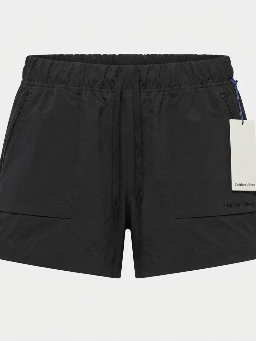 Outdoor Voices Black Elastic-Waist Athletic Utility Shorts women’s xl